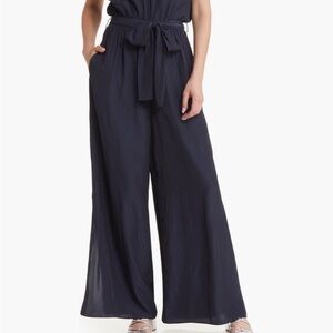MELLODAY Navy Wide Leg Jumpsuit